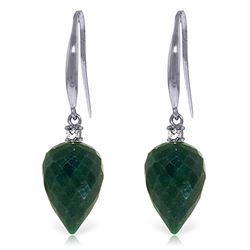 ALARRI 25.9 Carat 14K Solid White Gold Happy Beginnings Emerald Diamond Earrings