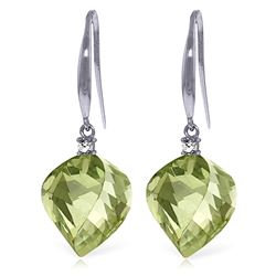 ALARRI 26.1 CTW 14K Solid White Gold Found My Love Green Amethyst Diamond Earrings