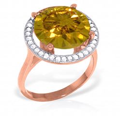 ALARRI 6.2 Carat 14K Solid Rose Gold Ingrid Citrine Diamond Ring