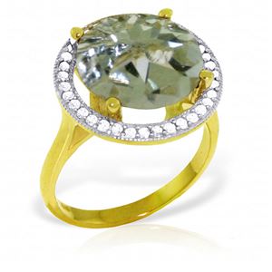 ALARRI 5.2 Carat 14K Solid Gold Histoire D'amoure Green Amethyst Diamond Ring