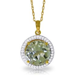 ALARRI 5.2 CTW 14K Solid Gold Diamond Green Amethyst Necklace