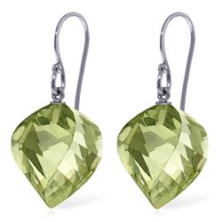 ALARRI 26 CTW 14K Solid White Gold Lovable Being Green Amethyst Earrings