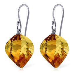 ALARRI 23.5 Carat 14K Solid White Gold Fields Of Barley Citrine Earrings