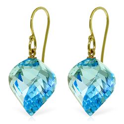 ALARRI 27.8 Carat 14K Solid Gold Ella Blue Topaz Earrings