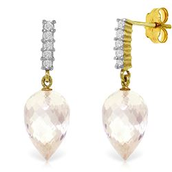 ALARRI 24.65 Carat 14K Solid Gold True Character White Amethyst Earrings