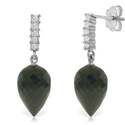 ALARRI 24.65 Carat 14K Solid White Gold Earrings Diamond Black Spinel