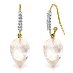 ALARRI 24.68 Carat 14K Solid Gold Finesse White Topaz Diamond Earrings