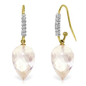 ALARRI 24.68 Carat 14K Solid Gold Finesse White Topaz Diamond Earrings