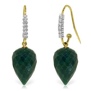ALARRI 25.98 CTW 14K Solid Gold Finesse Emerald Diamond Earrings