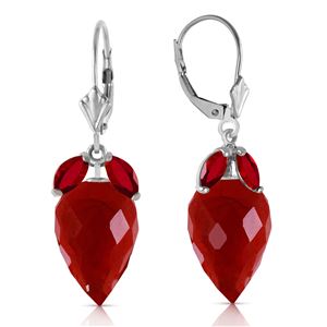 ALARRI 27.1 Carat 14K Solid White Gold Earrings Pointy Briolette Ruby