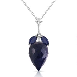 ALARRI 13.4 Carat 14K Solid White Gold Shimmering Sense Sapphire Necklace