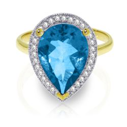 ALARRI 4.66 Carat 14K Solid Gold Explore Your Mind Blue Topaz Diamond Ring