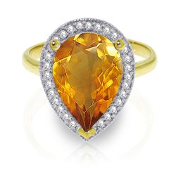 ALARRI 3.41 Carat 14K Solid Gold Finest Moments Citrine Diamond Ring