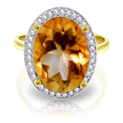 ALARRI 5.28 Carat 14K Solid Gold Heart And Soul Citrine Diamond Ring