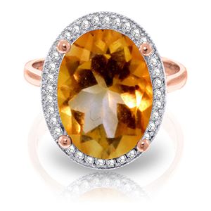 ALARRI 5.28 Carat 14K Solid Rose Gold Loren Citrine Diamond Ring