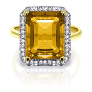 ALARRI 5.8 CTW 14K Solid Gold Love Parade Citrine Diamond Ring