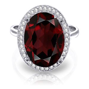 ALARRI 6.18 Carat 14K Solid White Gold Laughing You Garnet Diamond Ring