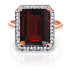 ALARRI 7.7 Carat 14K Solid Rose Gold Isabella Garnet Diamond Ring