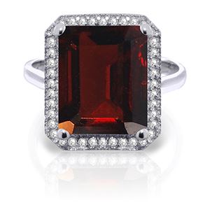 ALARRI 7.7 Carat 14K Solid White Gold Joy To Others Garnet Diamond Ring