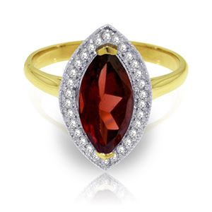 ALARRI 2.15 CTW 14K Solid Gold Ring Diamond Marquis Garnet