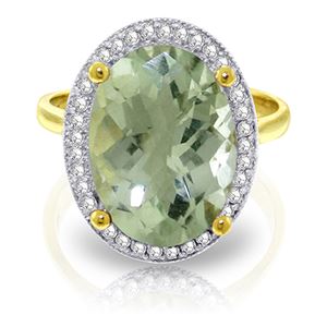 ALARRI 5.28 Carat 14K Solid Gold Paradise Found Green Amethyst Diamond Ring