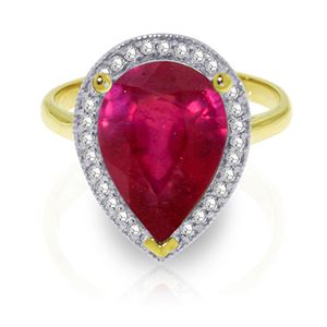 ALARRI 5.51 CTW 14K Solid Gold Glode Trotter Ruby Diamond Ring