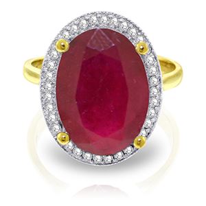 ALARRI 7.93 CTW 14K Solid Gold Amethystid Conflict Ruby Diamond Ring