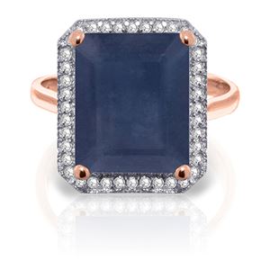 ALARRI 6.6 CTW 14K Solid Rose Gold Isabella Sapphire Diamond Ring