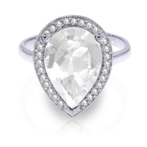 ALARRI 5.61 CTW 14K Solid White Gold White Orchid White Topaz Diamond Ring