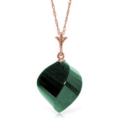 ALARRI 15.25 CTW 14K Solid Rose Gold Necklace Twisted Briolette Emerald