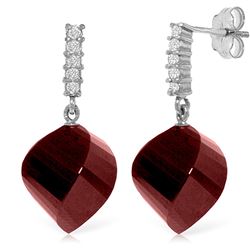 ALARRI 30.65 Carat 14K Solid White Gold Earrings Diamond Ruby