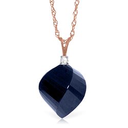 ALARRI 15.3 Carat 14K Solid Rose Gold Necklace Diamond Twisted Briolette Sapphire