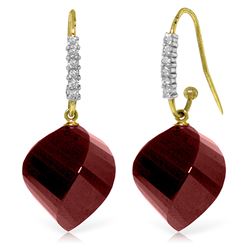 ALARRI 30.68 Carat 14K Solid Gold Romantica Ruby Diamond Earrings