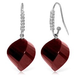 ALARRI 30.68 Carat 14K Solid White Gold Demonstrations Of Affection Ruby Diamond Earrings