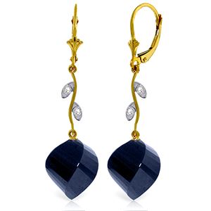 ALARRI 30.52 CTW 14K Solid Gold Diamond Spiral Sapphire Earrings