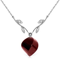 ALARRI 15.27 CTW 14K Solid White Gold No Ifs Ruby Diamond Necklace