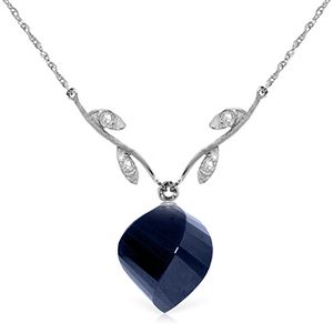 ALARRI 15.27 Carat 14K Solid White Gold Chamber Music Sapphire Diamond Necklace