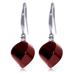 ALARRI 30.6 Carat 14K Solid White Gold Amethyst Laughter Ruby Diamond Earrings