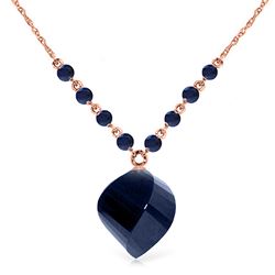 ALARRI 16.25 CTW 14K Solid Rose Gold Rave Sapphire Necklace