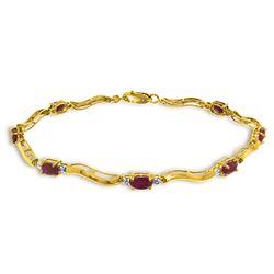 ALARRI 2.01 CTW 14K Solid Gold Tennis Bracelet Diamond Ruby