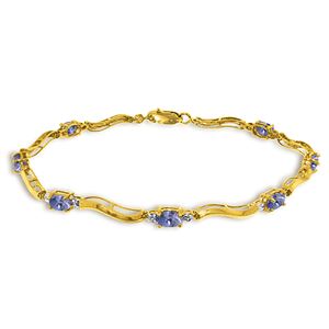 ALARRI 2.01 Carat 14K Solid Gold Tennis Bracelet Diamond Tanzanite