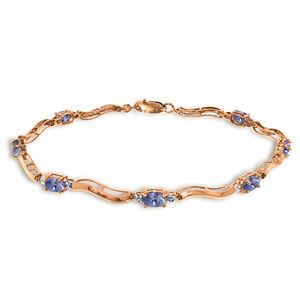 ALARRI 2.01 Carat 14K Solid Rose Gold Tennis Bracelet Diamond Tanzanite