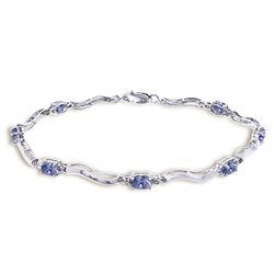 ALARRI 2.01 CTW 14K Solid White Gold Tennis Bracelet Diamond Tanzanite