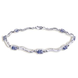 ALARRI 2.01 CTW 14K Solid White Gold Tennis Bracelet Diamond Tanzanite