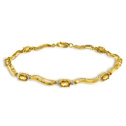 ALARRI 2.01 Carat 14K Solid Gold Tennis Bracelet Diamond Citrine