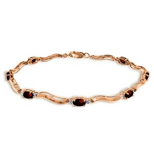 ALARRI 2.01 Carat 14K Solid Rose Gold Tennis Bracelet Diamond Garnet