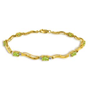 ALARRI 2.01 CTW 14K Solid Gold Tennis Bracelet Diamond Peridot