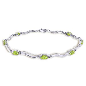 ALARRI 2.01 Carat 14K Solid White Gold Tennis Bracelet Diamond Peridot