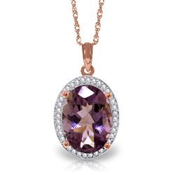 ALARRI 5.28 CTW 14K Solid Rose Gold Loren Amethyst Diamond Necklace