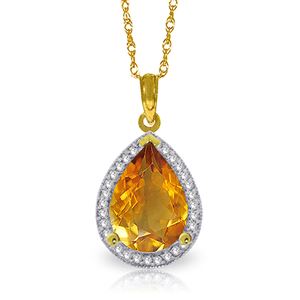 ALARRI 3.66 Carat 14K Solid Gold Lana Citrine Diamond Necklace